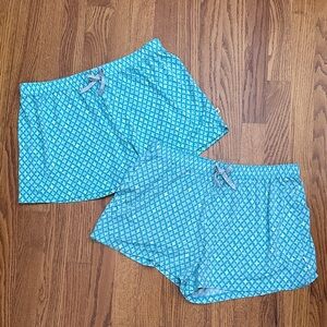 Blue Patterned Women's Lounge Shorts Set